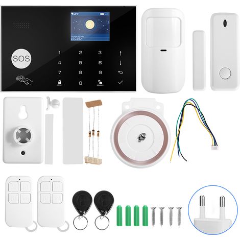 Système d'alarme 4G WiFi avec écran TFT 2,4 pouces, contrôle à distance via application, compatible Alexa, Google Home et Tuya, version européenne 100-240V (1/5)