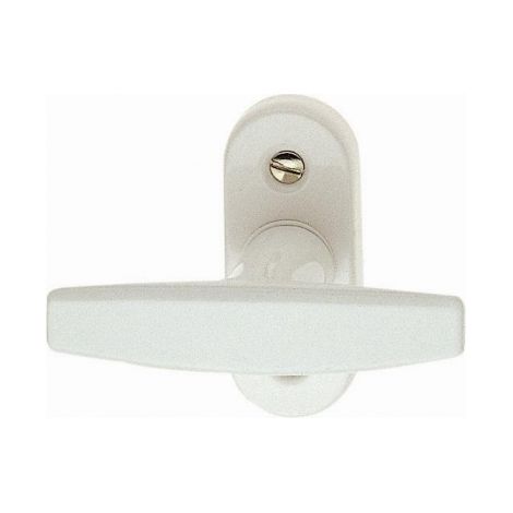 Ouvre&Déco – Poignée de fenêtre crémone EVA en aluminium laqué blanc – Entraxe de 43mm – Hauteur 74mm – Saillie 51mm – Pour fenêtres modernes