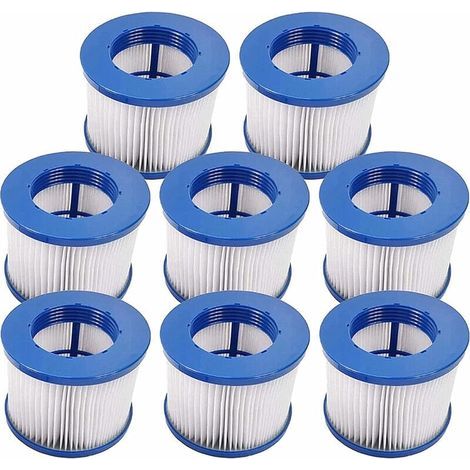 Lot de 8 Cartouches Filtre Spa Infinite a Visser,Filtre Spa A Visser,Filtre 75 x 100 mm,Filtre Spa pour Lumix Vissable,Cartouche filtrante pour Clever Spa,Filtre pour Spa FL31220(8pcs) (1/5)