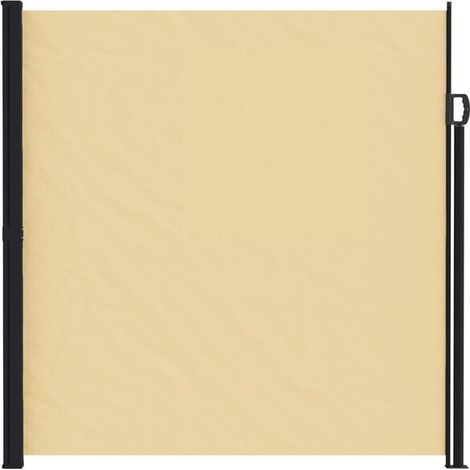 Store latéral rétractable, couleur sable, 600 x 220 cm, en polyester (1/5)