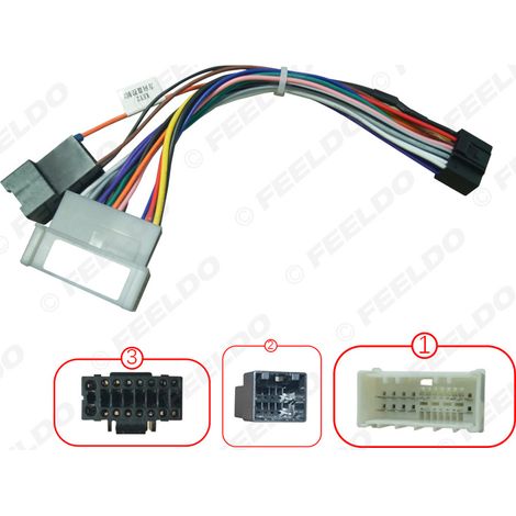 Compatible with the Kia Opirus Android navigation system (2002-2006): power cable, large screen, 16-pin head unit tail cable (1/5)