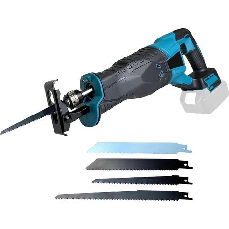 Akku-Säbelsäge für Makita 18 V, 3500 U/min, variable Geschwindigkeit und 4 Sägeblätter, ohne Akku (1/5)
