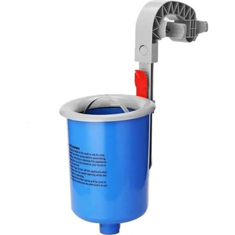 Floating Automatic Wall-Mounted Pool Skimmer with Adjustable Support, Removable Basket for Off-Side Pool Debris (Blue) (1/5)