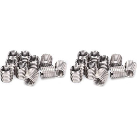 20 Pièces M8 X 1,25 Femelle à M10 X 1,5 Mâle écrou de Réparation en Acier Inoxydable, écrou D'insertion de Manchon fileté, Réparation de Filetage pour L'aviation, Les (1/5)