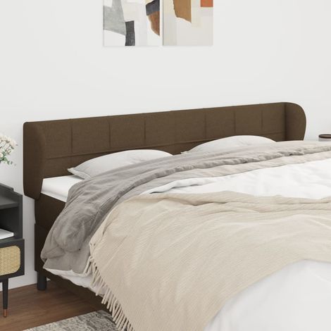 Kopfteil,Betthaupt mit Ohren Dunkelbraun 183x23x78/88 cm Stoff vidaXL93690 (1/5)