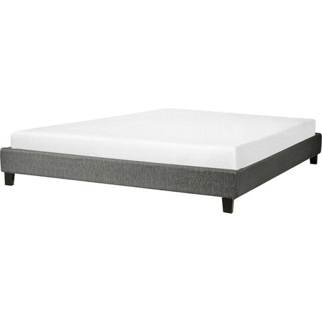 Bed without Headboard Fabric ROANNE 180 x 200 cm (EU Super King) Grey