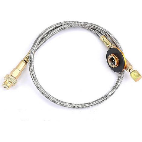 Adaptateur de réservoir de carburant compatible pour le camping et la randonnée - adaptateur de conversion pour réchaud à gaz butane (tube d'extension plat pour cartouche de gaz) (1/5)