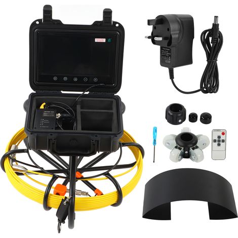 Caméra d'inspection de canalisation 9 pouces LCD, endoscope vidéo IP68 étanche, usage domestique et industriel, prise UK 100-240V, câble 20m (1/5)