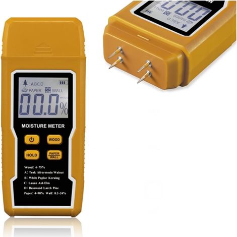 Humidimètre Humidimètre numérique LCD bois bambou sol papier mur bâtiment testeur d'humidité 4%-90% bois détecteur d'humidité indicateur(4 Pins) (1/5)