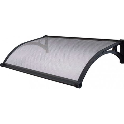 Marquise de porte en polycarbonate alvéolaire opaque et ABS Rain 100x120