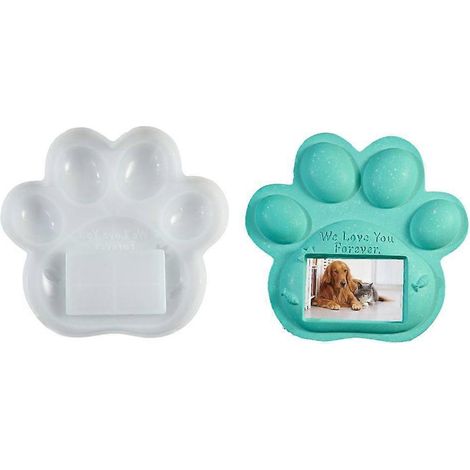 Moules en silicone pour cadre photo commémoratif pour animaux de compagnie, ornement en forme de pattes de chien (1/4)