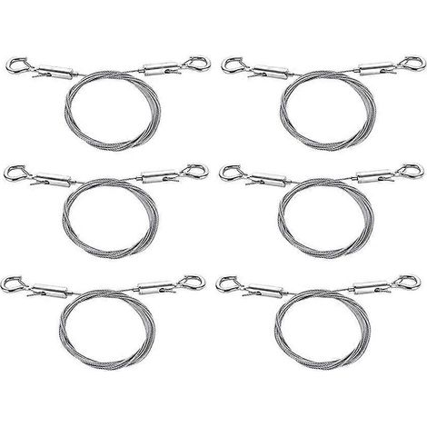 Lot de 6 fils de suspension réglables pour tableaux, 2 m x 1,5 mm, avec crochet, en acier inoxydable.-AquaForge (1/5)