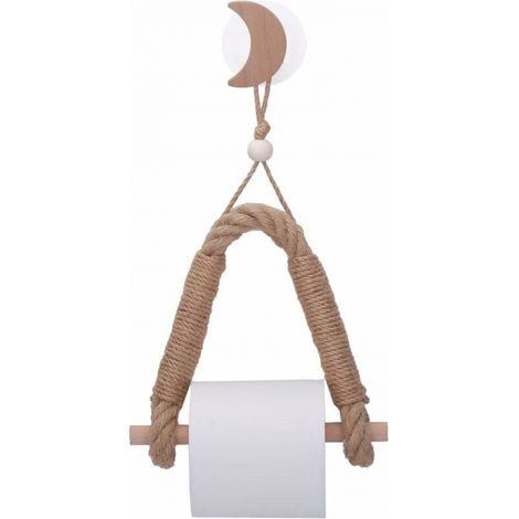 (moon) Toilet Paper Holder, Toilet Paper Holder, Toilet Paper Holder, Bathroom Paper Holder, Rope Toilet Roll Holder, Strong and Robust (1/5)