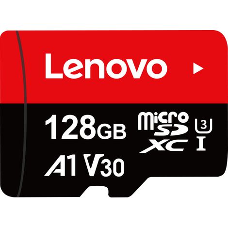 Lenovo Carte micro 128Go- Convient aux caméras de surveillance, aux enregistreurs de conduite, aux téléphones portables et aux tablettes