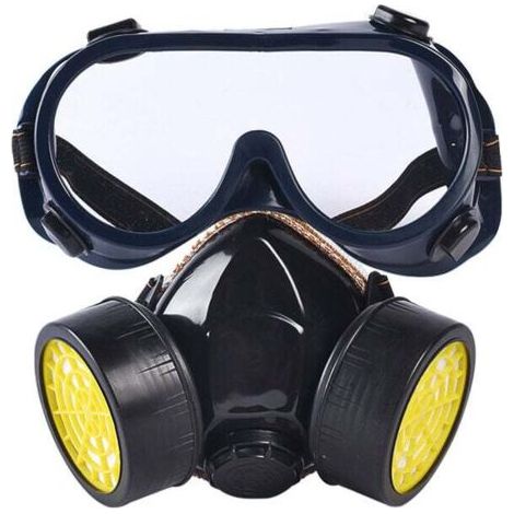 Masque à gaz professionnel masque de peinture au charbon actif respirateur avec 2 filtres anti-poussière, pesticides, formaldéhyde, laque colorée