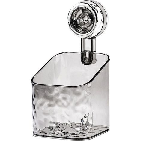Salle De Bains Etagere Ventouse, Étagère Avec Motif Glacier, Boîte De Rangement Mural Pour Toilettes, Gris,S (1/5)