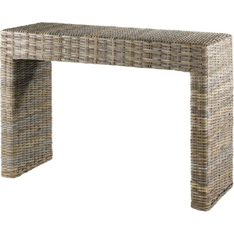 Console rectangulaire en kubu naturel tressé – Dimensions 120x75x40 cm – Résistante à l'eau et au soleil – Fabrication artisanale unique – Meubletmoi (1/5)
