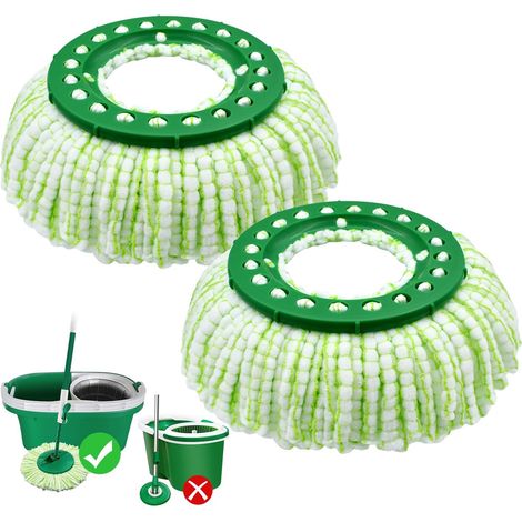 Replacement mop heads compatible with Libman Tornado Spin Mop (green and white) (1/5)