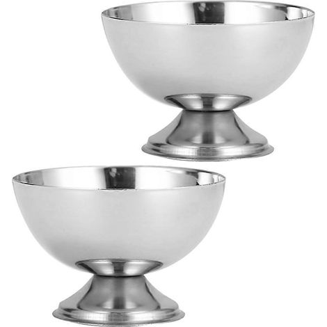 Coupes à dessert en acier inoxydable pour servir des salades lors des repas de famille 9,20 x 9,20 x 6,00 cm (lot de 2) (1/5)