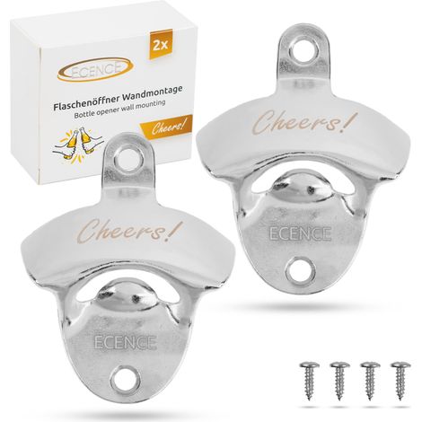 2x Wandflaschenöffner Flaschenöffner Wand Bieröffner Kapselheber Kronkorken (1/4)