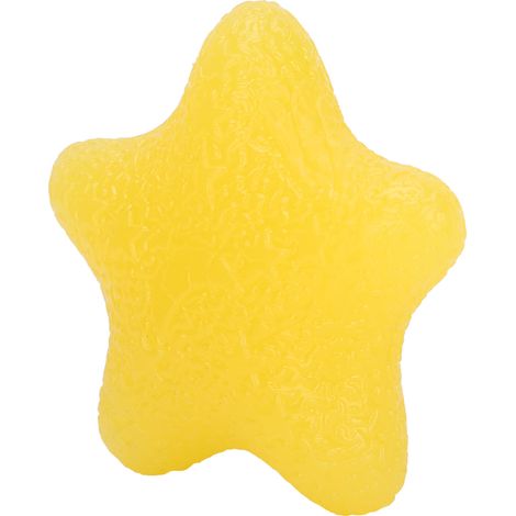 Balle de massage main élastique en forme d'étoile, renforcement des doigts et poignet, anti-stress, compression souple, jaune, pour exercice de préhension. (1/5)