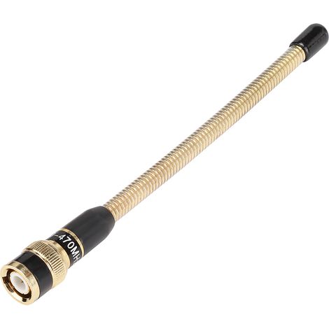 Antenne UHF professionnelle durable de 16 cm avec connecteur BNC mâle flexible et ressort pour talkie-walkie ICOM IC-V9 (Golden) (1/5)