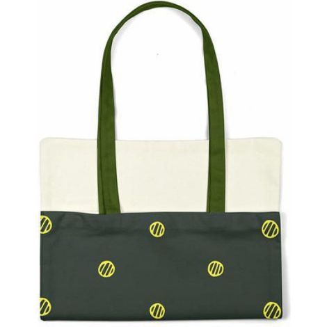 Tote bag - Bonamaison (Designs différents) - Vert - Coton - Porté épaule (1/4)