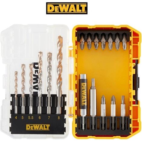DEWALT DT70712-QZ SET 19 PEZZI KIT PUNTE TRAPANO PER MURO ED INSERTI IN CUSTODIA
