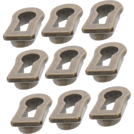 Lot de 10 cache-serrures antiques pour portes placards et meubles (1/5)