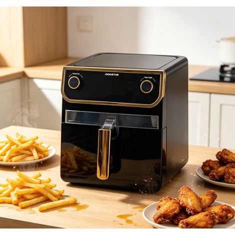 Friteuse sans huile Aigostar 1700W 8L commandes tactiles rotatives, cuve fenêtre multifonction intuitive
