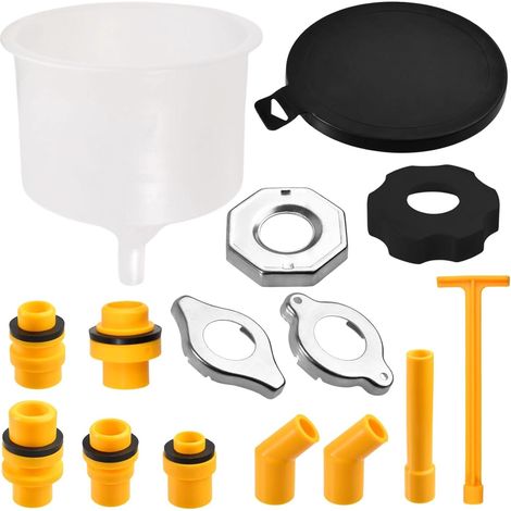 Kit entonnoir anti-débordement 15 pièces pour liquide de refroidissement, adaptateurs et rallonges pour purge radiateur (1/4)