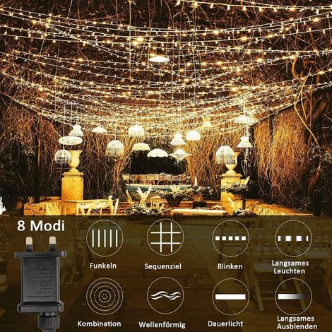 Guirlande Lumineuse, Piles, Décor Mariage, Jardin, Terrasse, Extérieur, Balcon, Noël, Fête, Patio, Clôture, Intérieur, Chambre, Allée, Sapin, Ambiance Romantique (1/4)
