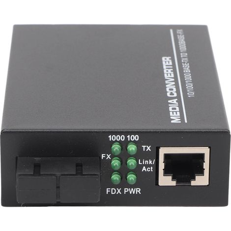 Commutateur Ethernet 850 nm 1000 Mbps SC 2 Fibre Multimode RJ45 Négociation automatique Émetteur-récepteur Ethernet fibre 100-240 V Prise UE