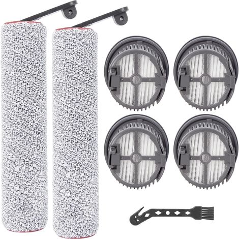 Ersatz-Bürsten- und HEPA-Filterrolle für Dreame H14 AE / H14 / H14 Pro / H14 Dual Wischsauger, 2 rotierende Ersatzbürsten, 4 Ersatzfilter, 1 Reinigungsbürste (1/5)