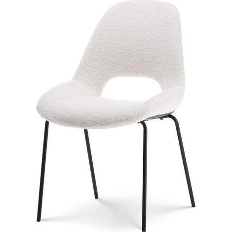 Silla en tejido LUCAS beige con aspecto de rizo (1/5)