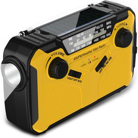 Filiyano – lampe torche LED et – Radio à manivelle solaire rechargeable pour le camping et les situations d'urgence, avec lampe torche LED et liseuse (1/5)
