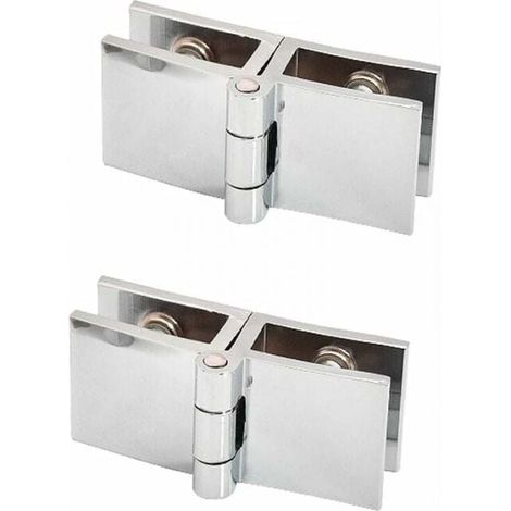 2 pieces 180 degrees cerniera per porta in vetro senza foratura cerniera in vetro supporto in vetro per spessore vetro 5 mm - 8 mm LOY (1/4)