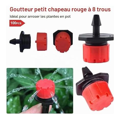 Irrigation Drippers Adjustable Sprinklers Garden Sprinklers Drip System Kits Micro Flow Drip Head Misting Nozzles for Outdoor Watering (4/7mm) (1/4)