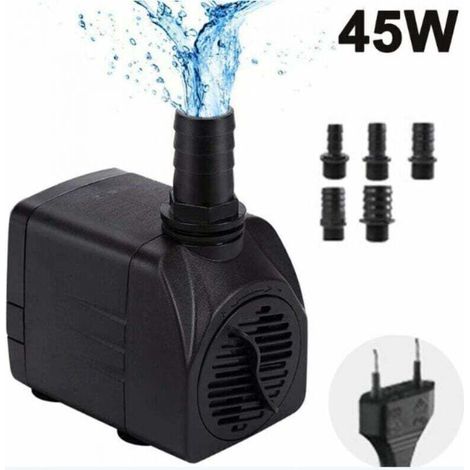Pompe à Eau Submersible, Ajustable Mini Pompe à Eau(45W), Pompe pour Bassin/Fontaine, Pompe d'aquarium Ultra Silencieuse, avec 5 Buses (1/4)