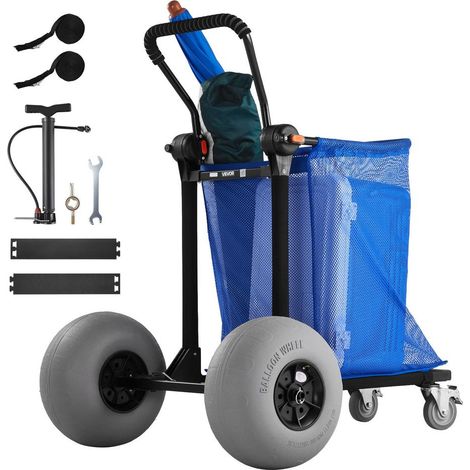 Transportez Tout Sans Effort Charette de Transport Pliable Aluminium Charge 75 kg Roues 32 cm pour Plage Pêche et Jardin (1/5)