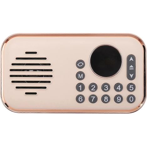 Radio FM portable, petite enceinte Bluetooth sans fil rechargeable, son surround, radio rétro USB, couleur crème (1/5)
