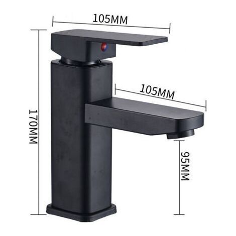 Mitigeur de lavabo Bassin noir robinet maison salle de bain robinet lavabo (1/2)