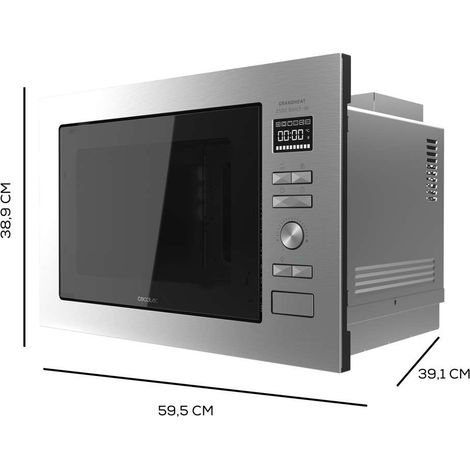 Cecotec Einbau-Mikrowellen mit Teller GrandHeat 2590 Built-In Steel Black