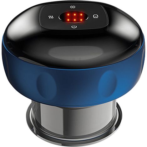 Appareil de Massage Ventouses Électrique 6 Vitesses, Compresse Chaude Sans Flamme, Gua Sha Bleu (1/5)