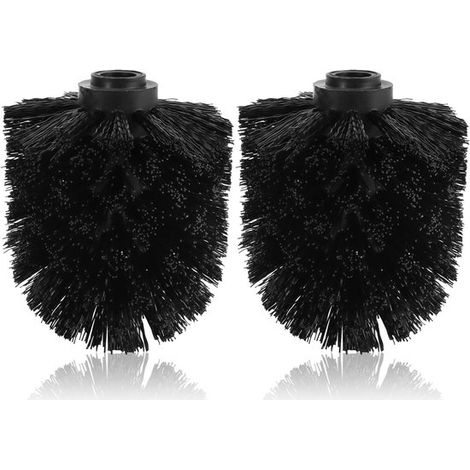 Cepillo de baño con cabezal de repuesto - Limpieza del baño - Diseño de tornillo flexible - 2 piezas - Negro (1/5)