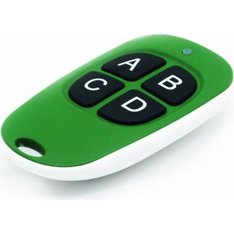 Telecomando wireless a 433 MHz per porta da garage, cancello o porta motorizzata – Telecomando a 4 pulsanti con funzione di copia (tipo uovo d'anatra), verde