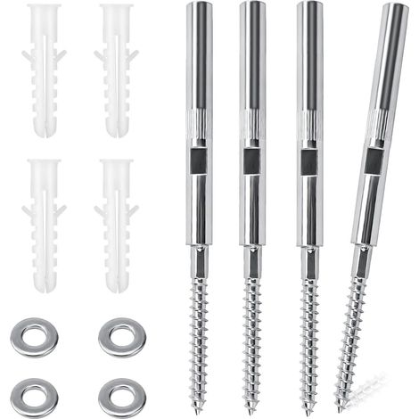 4 - Support étagère invisible - Fixation étagère flottante - Acier carbone robuste - Pour salon cuisine chambre - Argent - 8x100mm