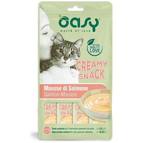 Gatto - Snack Creamy Salmone 4x15 gr OASY (1/2)