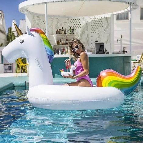 Swim Essentials Materassino Piscina Unicorno Bianco 150 cm