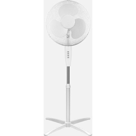 Flip 45W Standventilator, weiß, 3 Geschwindigkeitsstufen, 3 Flügel, 40D, verstellbar, feststehend und drehbar, Regx48x48cm